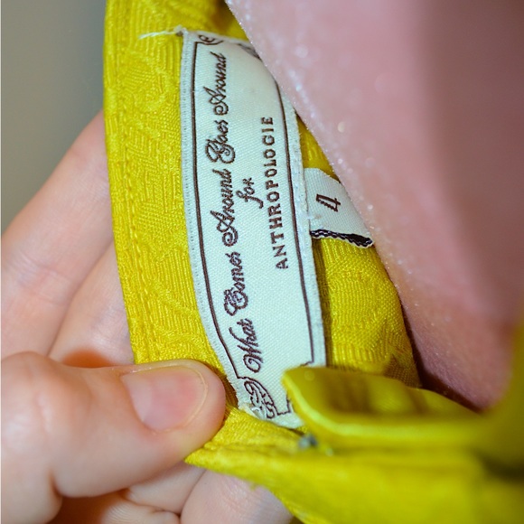 Anthropology What Goes Around Comes Around Yellow Mini Dress - Picture 5 of 7
